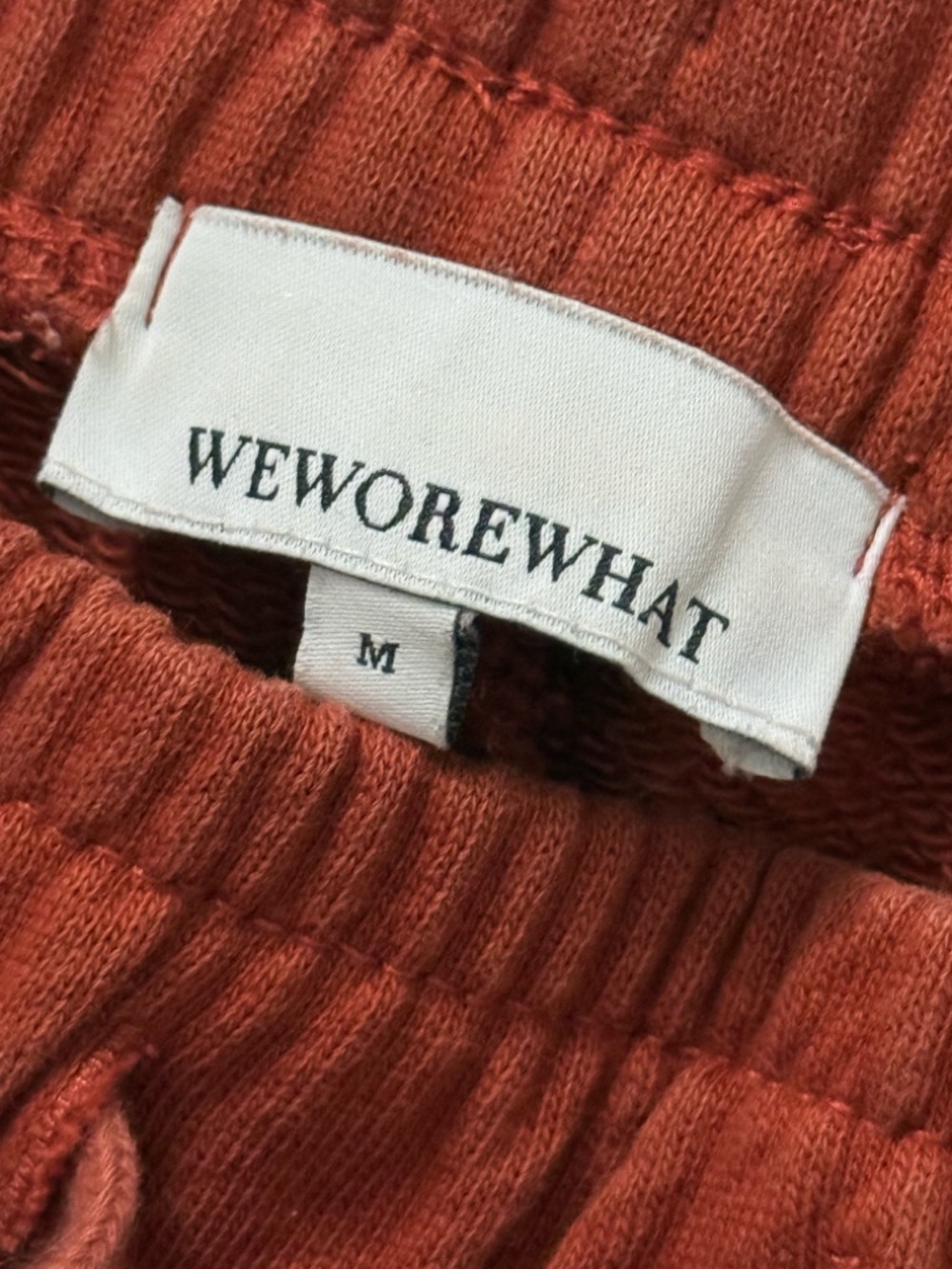 WeWoreWhat Ribbed Joggers in Rust Orange